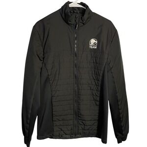 Taco Bell Team Unisex Puffer Jacket Size S Black Full Zip Employee Uniform